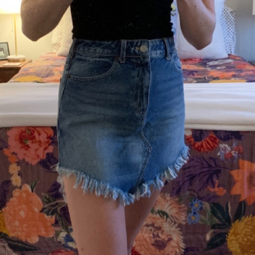 Free People denim mini skirt